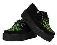 V3412 Black & Green Leopard Suede Mondo Creeper