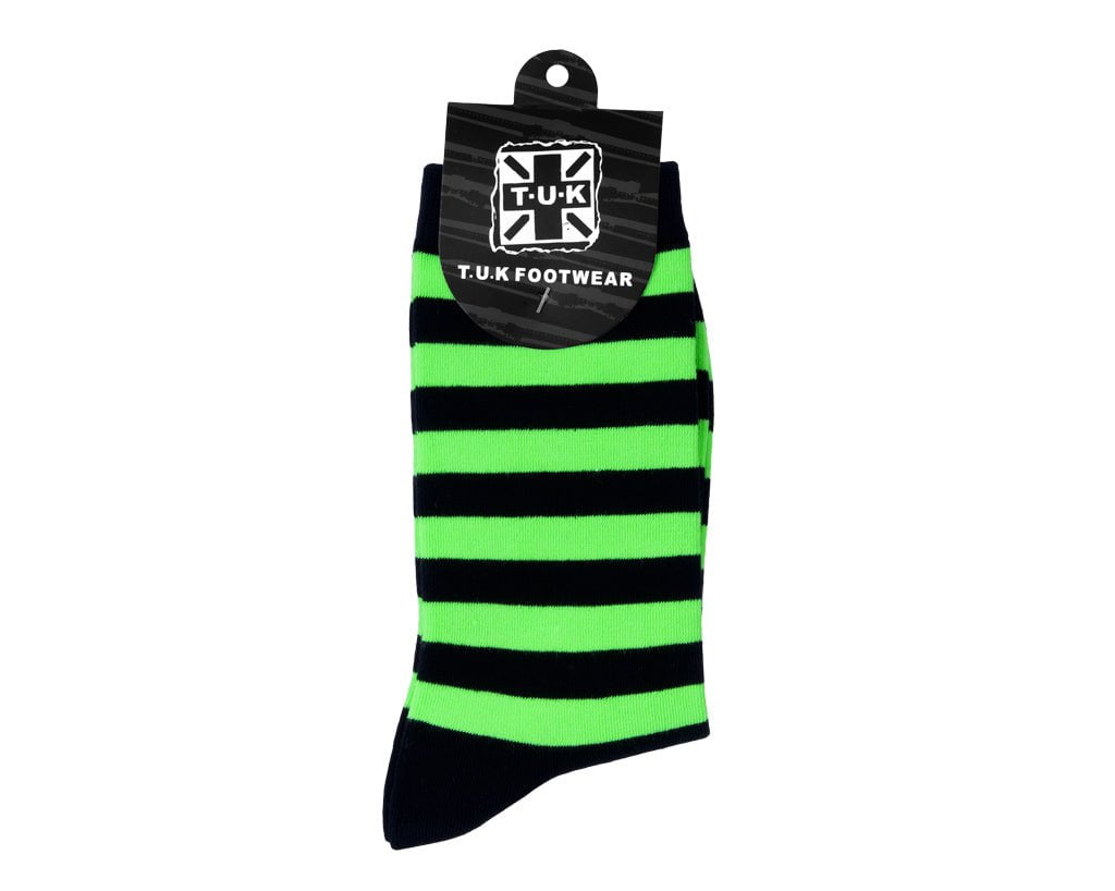TSK1190 Black & Green T.U.K. Men's Stripe Sock TSK1190-OS