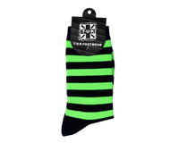 TSK1190 Black & Green T.U.K. Men's Stripe Sock TSK1190-OS