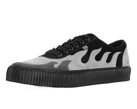 A3350 Black & Grey Suede Flame Creeper Sneaker