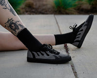 A3350 Black & Grey Suede Flame Creeper Sneaker