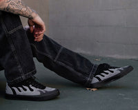 A3350 Black & Grey Suede Flame Creeper Sneaker