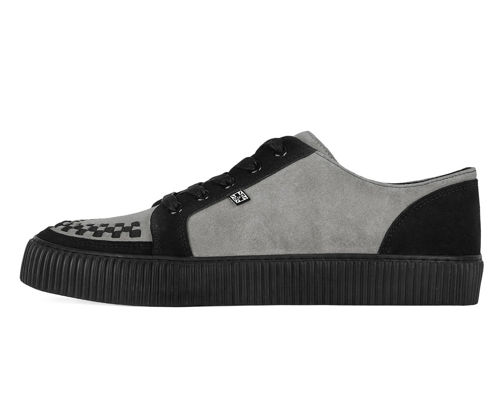 A3401 Black & Grey Suede Lace-Up Creeper Sneaker