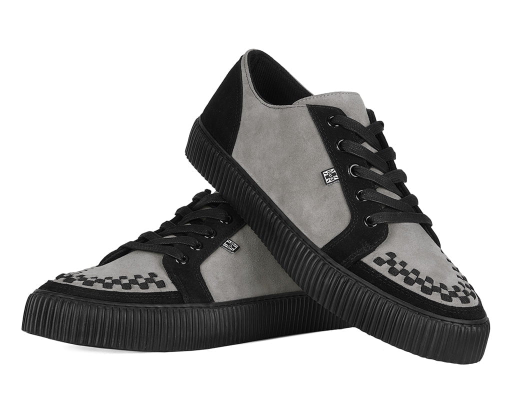 A3401 Black & Grey Suede Lace-Up Creeper Sneaker