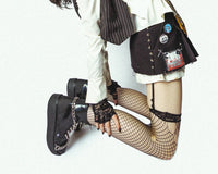V3271 Black Haze Spike & Chain Viva Mondo Boot
