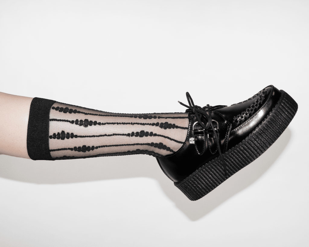 TSK1159 Black Knee-High Mesh Sock TSK1159-OS