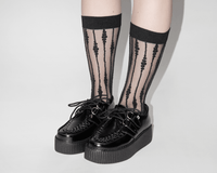 TSK1159 Black Knee-High Mesh Sock TSK1159-OS