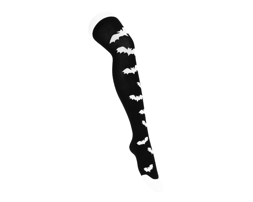 TSK1180 Black Knit Bat Thigh High Sock TSK1180-OS