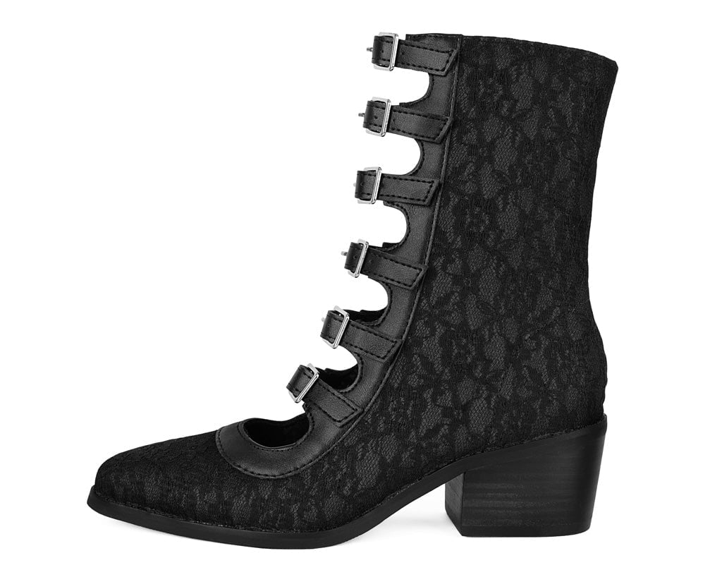 T2339L Black Lace Multi-Strap Boot