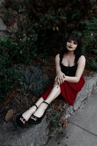 A3420L Black Lady Luck Pointed Ballet Creeper