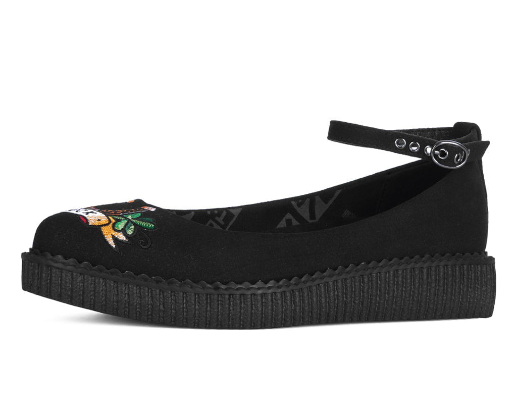 A3420L Black Lady Luck Pointed Ballet Creeper