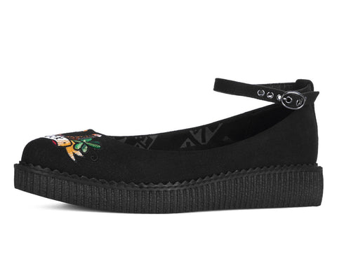 A3420L Black Lady Luck Pointed Ballet Creeper