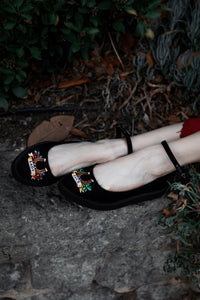 A3420L Black Lady Luck Pointed Ballet Creeper