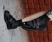 A3363L Black Leather 2-Buckle Kitty Mary Jane