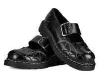 Black Leather Bat Stitch Mary Jane - T.U.K.T2386-05