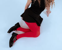 T2345 Black Leather Cherry Buckle Mary Jane