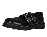 Black Leather Cherry Buckle Mary Jane - T.U.K.T2345-05