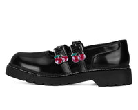 T2345 Black Leather Cherry Buckle Mary Jane