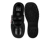 T2345 Black Leather Cherry Buckle Mary Jane