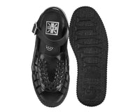 V3358L Black Leather Interlace Viva Mondo Sandal