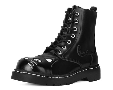 Black Leather Kitty Boot - T.U.K.T2343-05