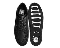 A3314 Black Leather Lace-Up Creeper Sneaker