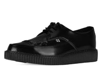 Black Leather Lace Up Pointed Creeper - T.U.K.A8533-03