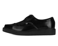 Black Leather Lace Up Pointed Creeper - T.U.K.A8533-03