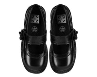 Black Leather Scalloped Flower Mary Jane - T.U.K.T2385-05