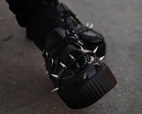 Black Leather Spike Viva Mondo Creeper - T.U.K.V3341-03