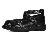 Black Leather Studded Ankle Strap Mary Jane - T.U.K.T2355-05