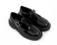 T2346 Black Leather T-Bar Mary Jane