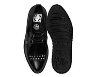 Black Leather Tie Studded Pointed Mondo Creeper - T.U.K.H3515-03