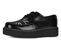 G3391 Black Leather Union Jack Vintage Mondo Creeper