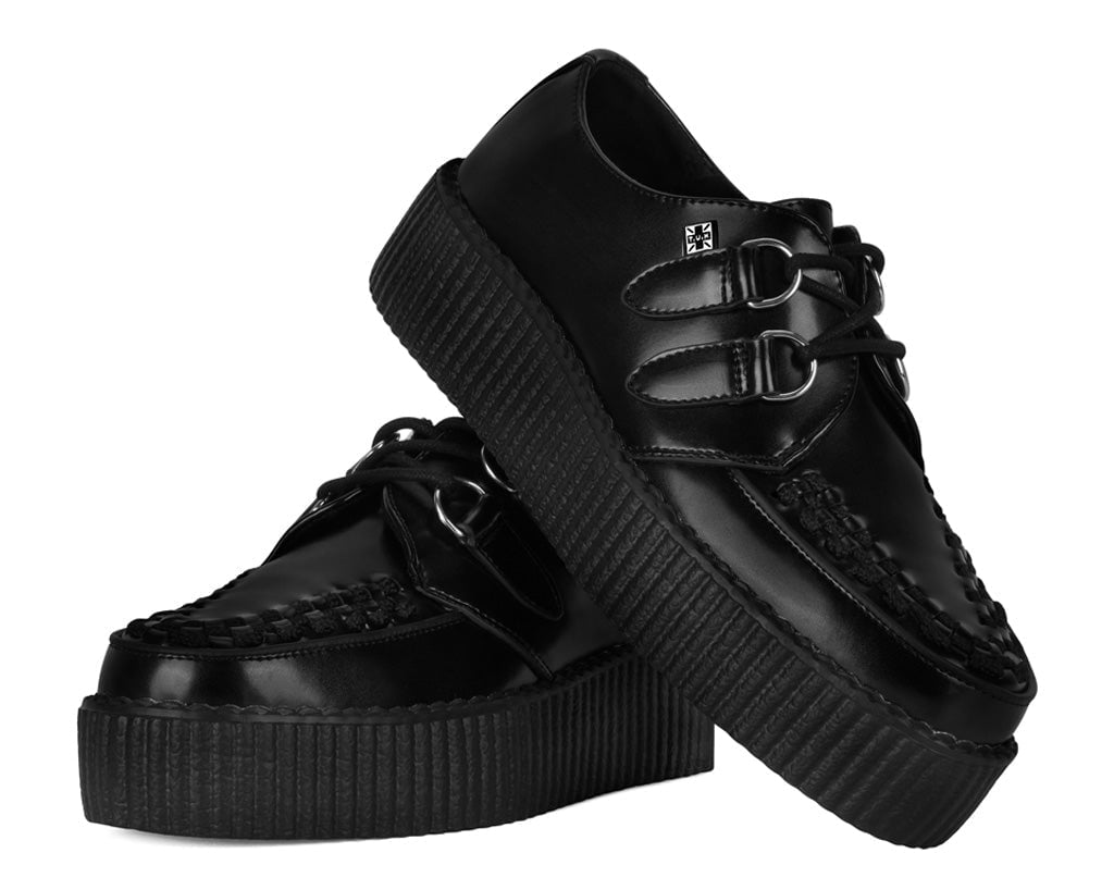 Black Leather Viva Mondo Creeper - T.U.K.V6802-03