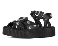 Black Leather Western Sun Viva Mondo Sandal - T.U.K.V3496L-05