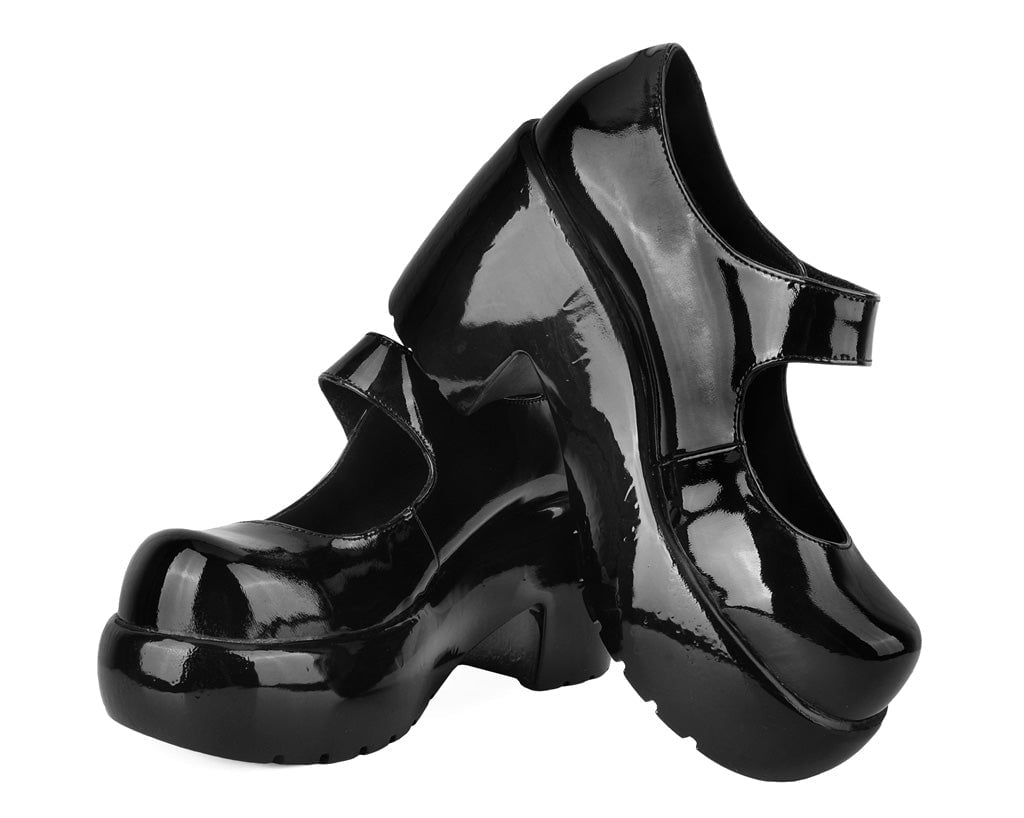 A3218L Black Liquid Bubble Mary Jane Platform