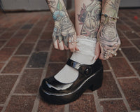 A3218L Black Liquid Bubble Mary Jane Platform