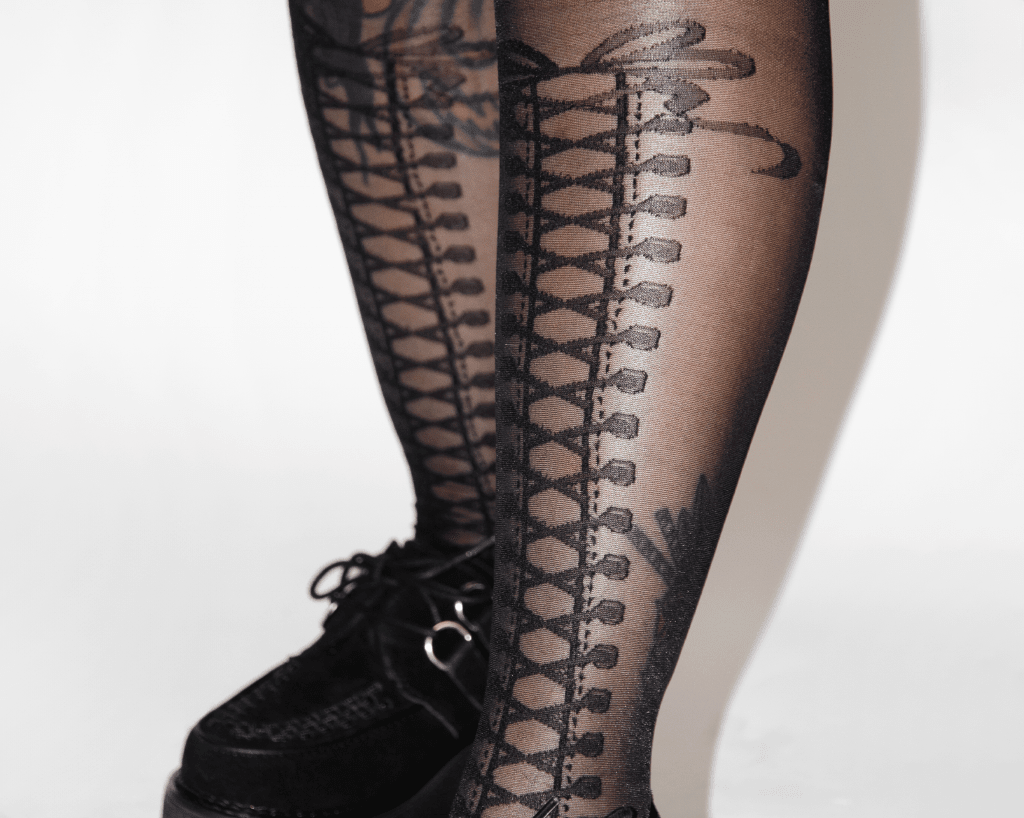 TSK1158 Black Mesh Corset Sock TSK1158-OS