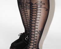 TSK1158 Black Mesh Corset Sock TSK1158-OS
