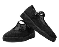 F3311L Black Mesh Web Viva Low Mary Jane