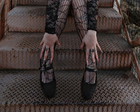 F3311L Black Mesh Web Viva Low Mary Jane