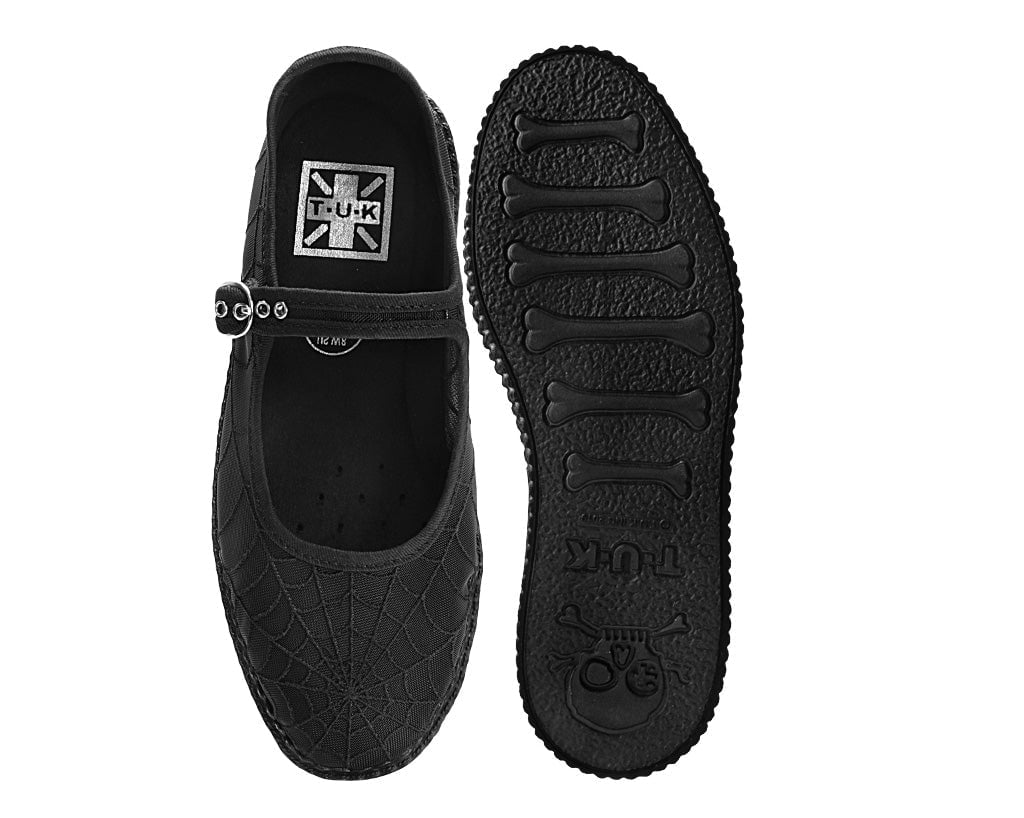 F3311L Black Mesh Web Viva Low Mary Jane