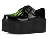 Black Patent Green Zebra Hair Stratocreeper