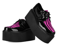 Black Patent Pink Zebra Hair Stratocreeper - T.U.K.S3473-03