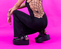 S3382L Black Patent Studded Strato Sandal