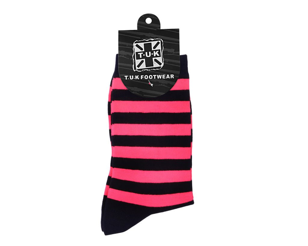 TSK1189 Black & Pink T.U.K. Women's Stripe Sock TSK1189-OS