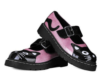 Black & Pink Vinyl Glitter Kitty Mary Jane - T.U.K.T2378-05