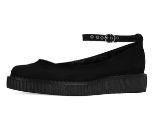 Black Pointed Ballet Ankle Strap Creeper - T.U.K.A9416L-05