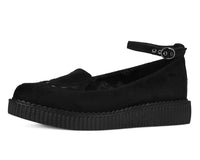 A3418L Black Pointed Interlace Ballet Strap Creeper